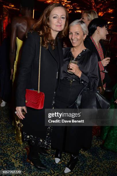 Lucy Yeomans and Anne-Marie Curtis attend The Fashion Awards 2018 nominees party at Annabel's on November 5, 2018 in London, England.