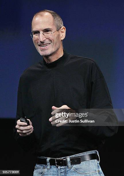 Apple CEO Steve Jobs speaks during an Apple special event at the company's headquarters on October 20, 2010 in Cupertino, California. Apple is...