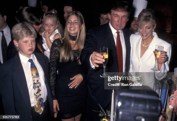 Eric Trump, Donald Trump Jr., Tiffany Trump, Ivanka Trump, Donald Trump, and Marla Maples