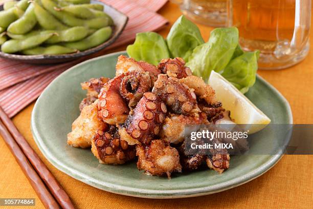 tako-no-karaage - karaage stock pictures, royalty-free photos & images