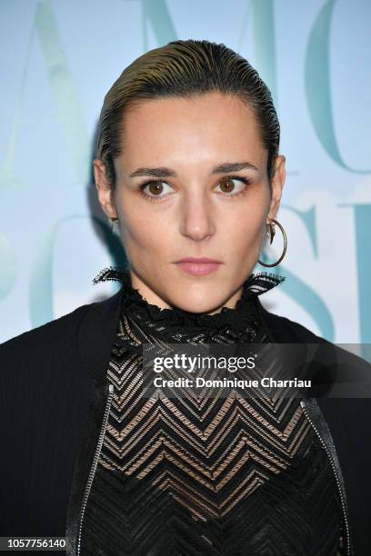 Jehnny Beth attends "Un Amour Impossible" Paris Premiere at UGC Cine Cite des Halles on November 5, 2018 in Paris, France.