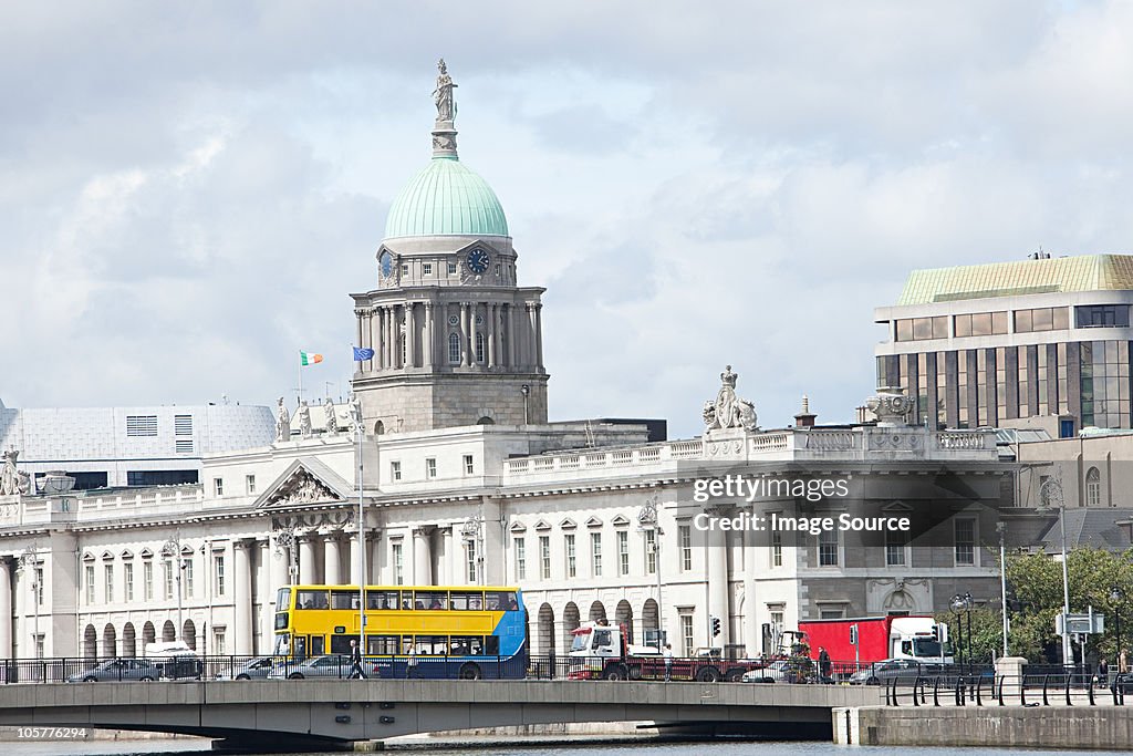The Custom House and Georges Quay, Dublin, Ireland