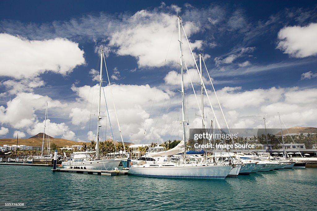 Yachts in Puerto Calero marina, Lanzarote