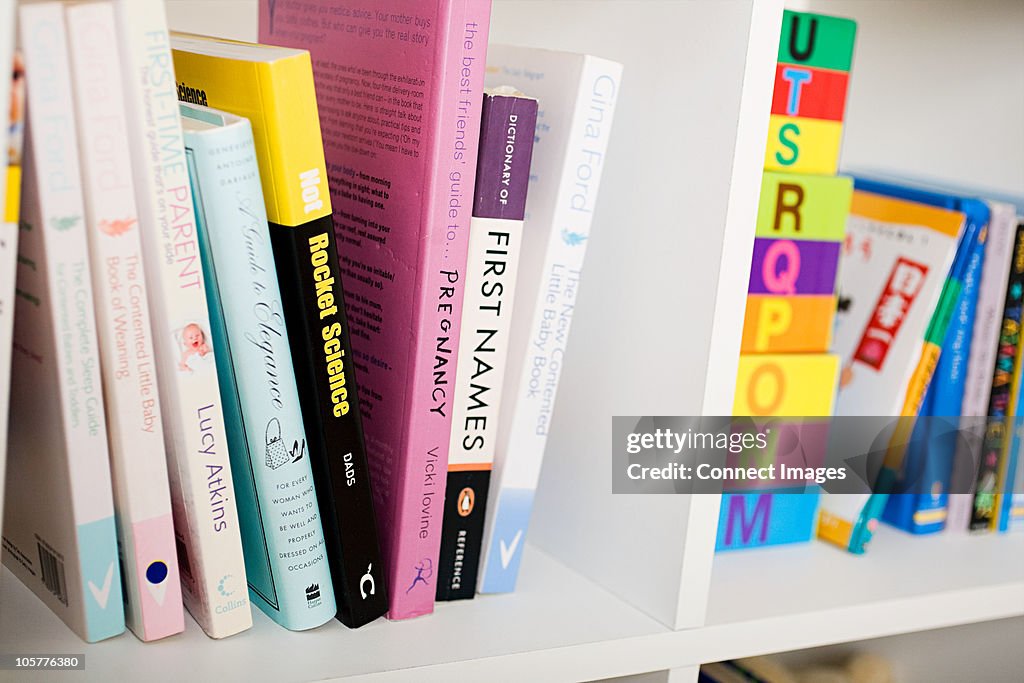 Books on bookshelf