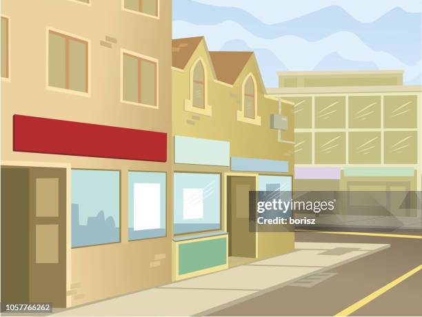 urban street background - small town america stock illustrations