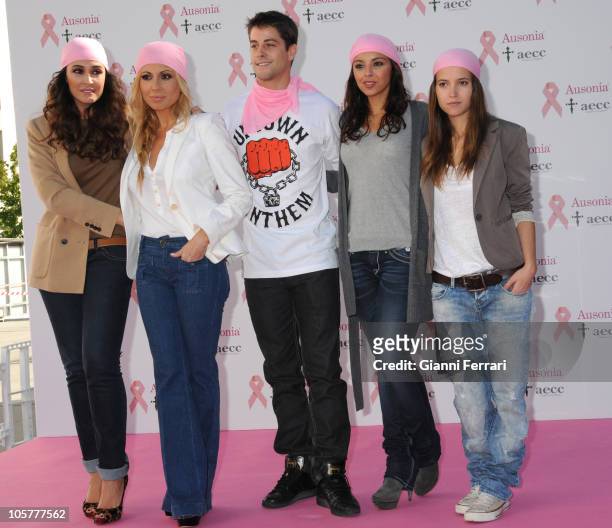 Designer Vicky Martin Berrocal, singer Marta Sanchez, actor Luis Fernandez, singer Chenoa and actress Ana Fernandez attend 'Ausonia Against Breast...