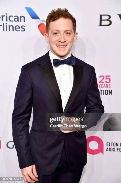 Ethan Slater attends the Elton John AIDS Foundation's 17th Annual An Enduring Vision Benefit at Cipriani 42nd Street on November 5, 2018 in New York...