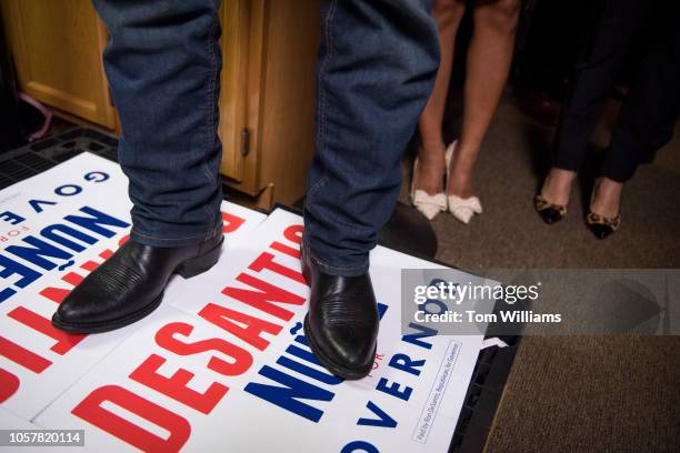 Rep. Ron DeSantis, R-Fla., candidate for Florida governor, speaks during a rally at the Hillsborough County Republican Party office in Tampa on...