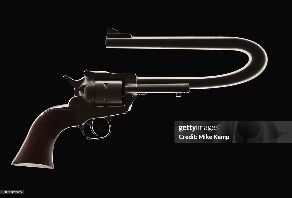 Revolver with a bent barrel