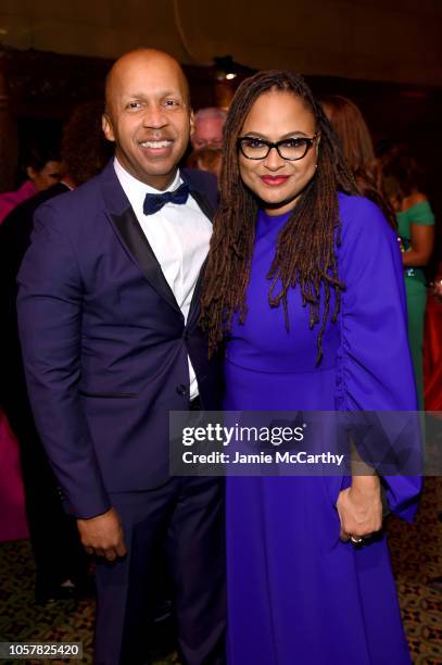 Bryan Stevenson and Ava DuVernay attend the Elton John AIDS Foundation's 17th Annual An Enduring Vision Benefit at Cipriani 42nd Street on November...