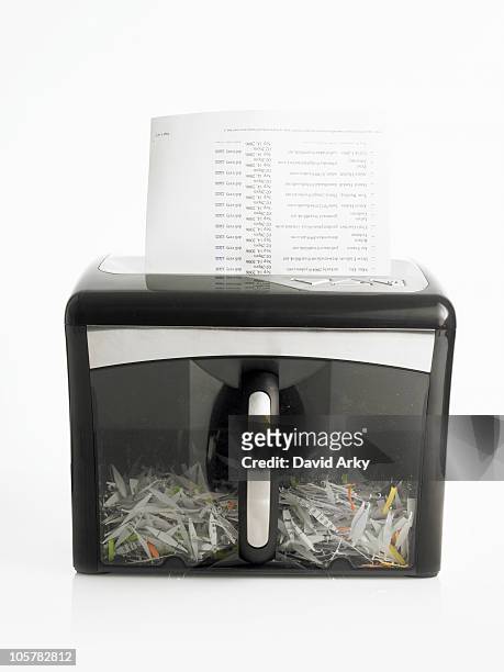 paper shredder - paper shredder on white stock pictures, royalty-free photos & images