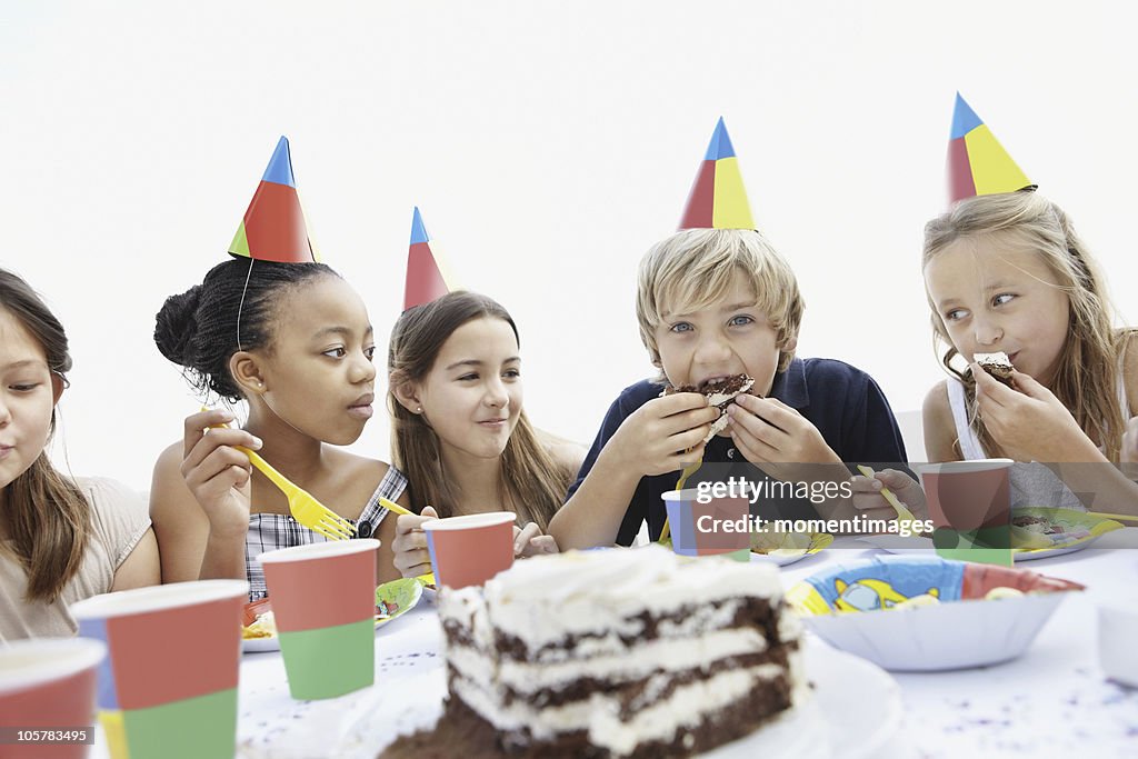 Group of children at a birthday party