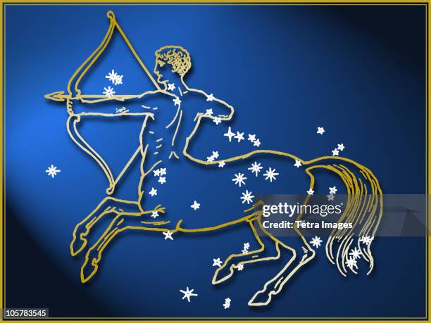 sagittarius astrological sign - schütze stock-fotos und bilder