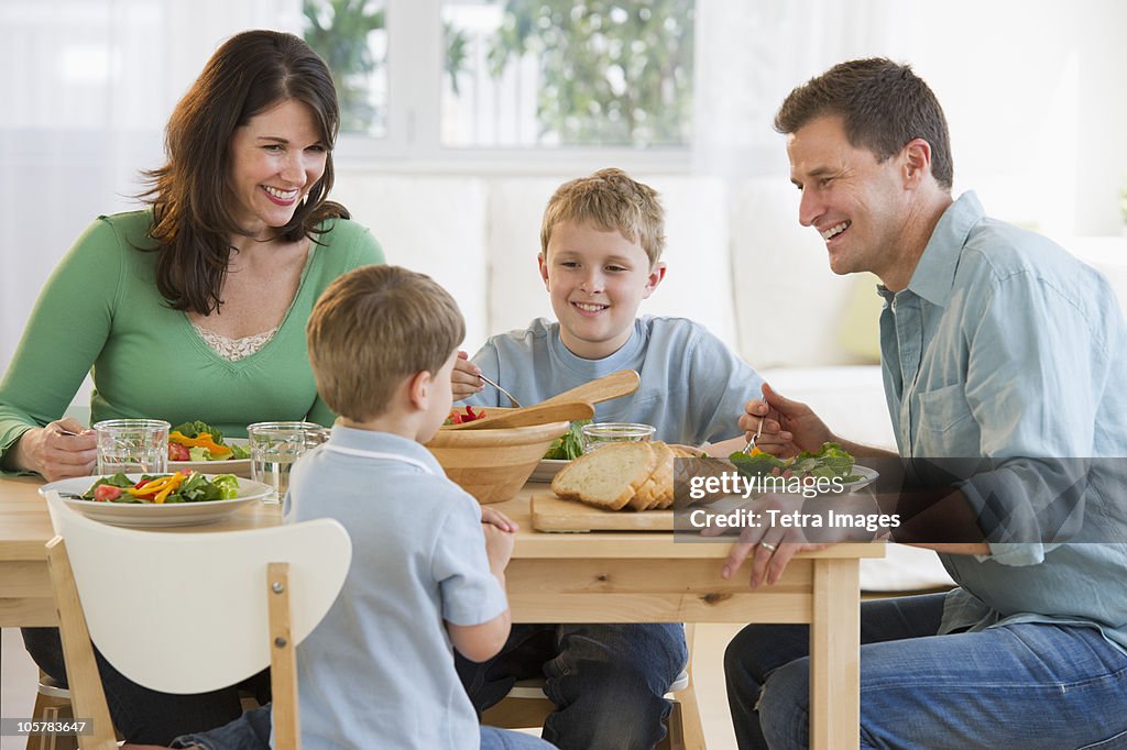 Family eating dinner