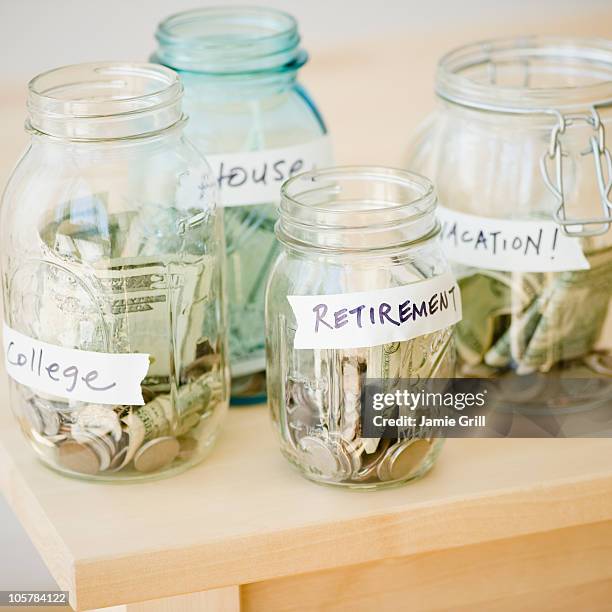 Jars Of Savings High-Res Stock Photo