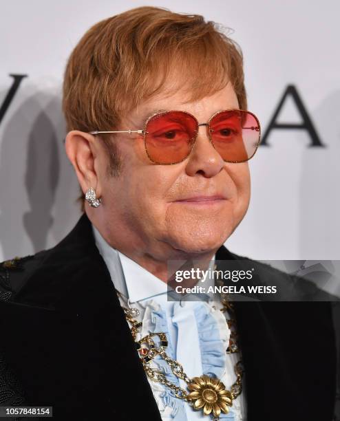 Sir Elton John attends the Elton John AIDS Foundation's 17th Annual An Enduring Vision Benefit at Cipriani 42nd Street on November 5, 2018 in New...