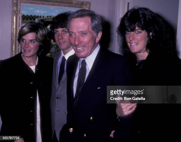 Singer Andy Williams, daughter Noelle Williams, son Christian Williams and Lori Wright attend Jane Wooster Scott Art Exhibit Opening on December 7,...