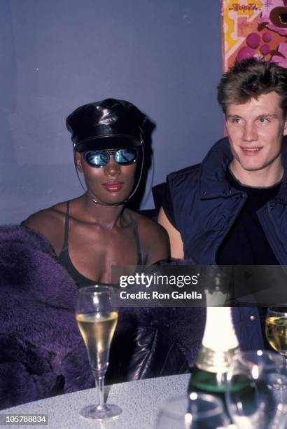 Grace Jones and Dolph Lundgren during Grace Jones Performance After Party - January 1, 1984 at Kamikaze Club in New York City, New York, United...