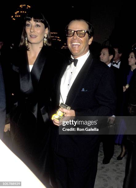 Anjelica Huston and Jack Nicholson during 38th Annual Directors Guild of America Awards - March 8, 1986 at Beverly Hilton Hotel in Beverly Hills,...