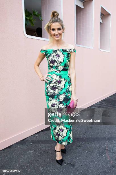 Kate Waterhouse poses at the Melbourne Cup Day at Flemington Racecourse on November 6, 2018 in Melbourne, Australia.