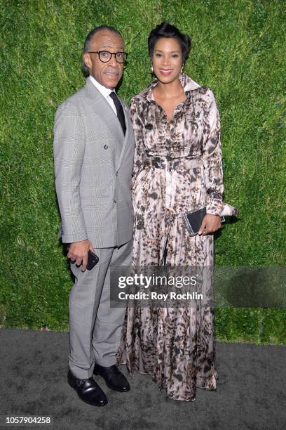 Al Sharpton and Kathy Jordan attend the CFDA / Vogue Fashion Fund 15th Anniversary Event at Brooklyn Navy Yard on November 5, 2018 in Brooklyn, New...