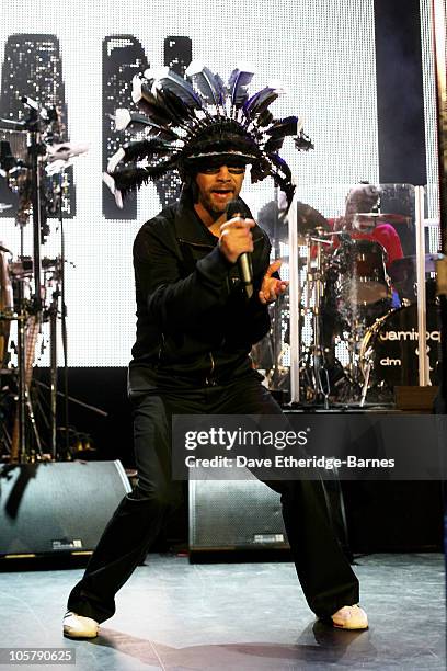 Jay K of Jamiroquai performs onstage during the The Q Awards 2010: The Gigs at The Forum on October 20, 2010 in London, England.