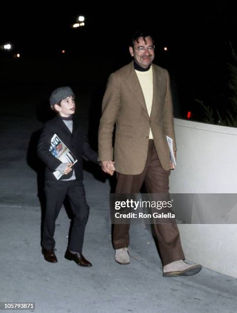 Walter Matthau and son Charles Matthau during Walter Matthau Sighting in New York City - January 1, 1970 at Madison Square Garden in New York City,...