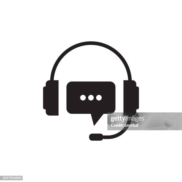 stockillustraties, clipart, cartoons en iconen met pictogram ondersteuning - headset