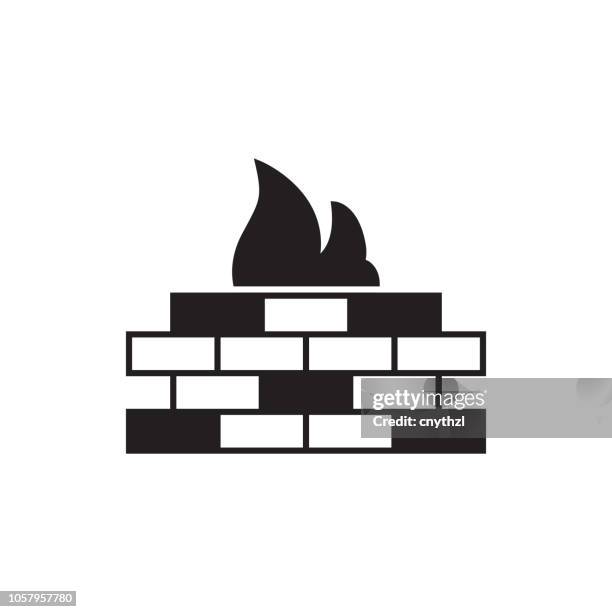 firewall icon - security wall stock illustrations