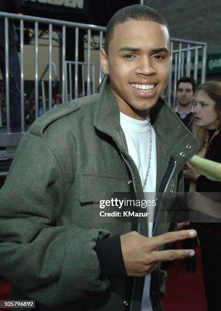 Chris Brown during 2005 Billboard Music Awards - Red Carpet at MGM Grand in Las Vegas, Nevada, United States.