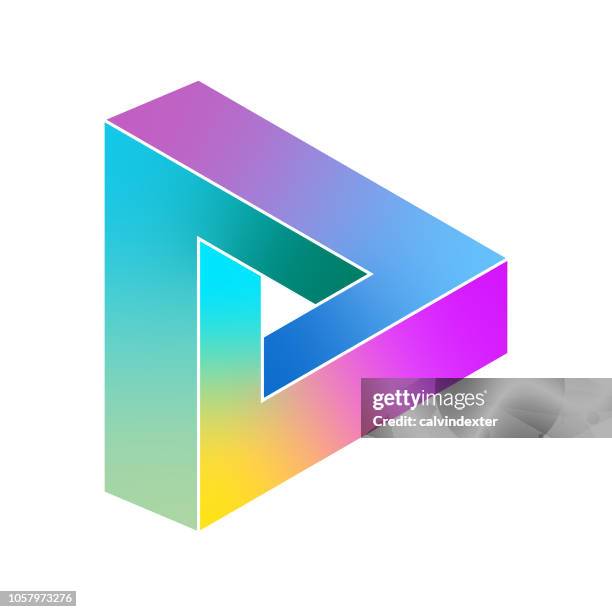 penrose triangle - adversity graphic stock illustrations