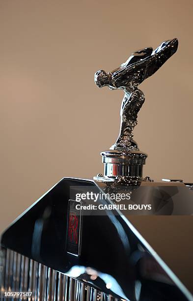 Radiator cap of a 1930 Rolls Royce, Phantom II/Town car is seen at the Nethercutt Museum in Sylmar, California on October 20, 2010. The Nethercutt...