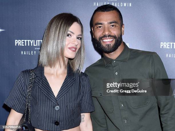 Ashley Cole and Sharon Canu arrive at PrettyLittleThing X Hailey Baldwin at Catch on November 5, 2018 in West Hollywood, California.