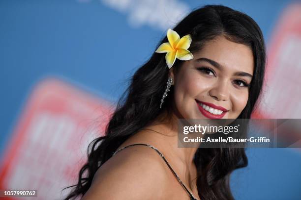 Auli'i Cravalho attends the premiere of Disney's 'Ralph Breaks the Internet' at El Capitan Theatre on November 5, 2018 in Los Angeles, California.