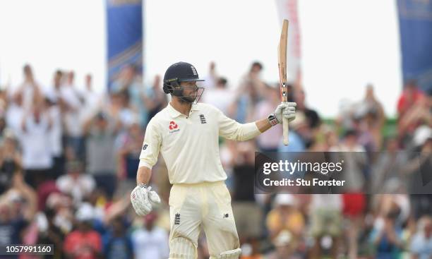 England batsman Ben Foakes reaches 50 on debut during Day One of the First Test match between Sri Lanka and England at Galle International Stadium on...