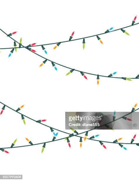 bunte weihnachten lichter hintergrund - lichterkette dekoration stock-grafiken, -clipart, -cartoons und -symbole