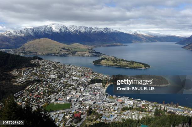 General view of Queenstown in New Zealand, taken from Ben Lomond mountain on September 14, 2011. AFP PHOTO PAUL ELLIS