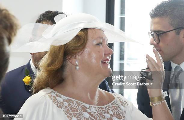 Gina Rinehart at the Furphy Marquee on Melbourne Cup Day at Flemington Racecourse on November 6, 2018 in Melbourne, Australia.