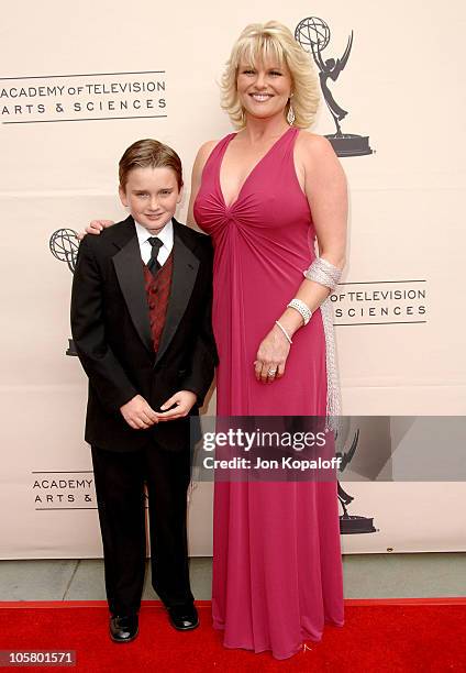 Judi Evans and son Austin during The 33rd Annual Daytime Creative Arts Emmy Awards in Los Angeles - Arrivals at The Grand Ballroom at Hollywood and...