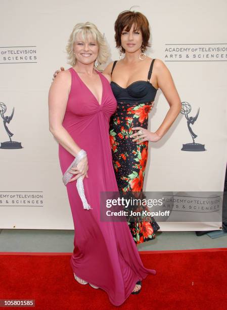 Judi Evans and Julie Pinson during The 33rd Annual Daytime Creative Arts Emmy Awards in Los Angeles - Arrivals at The Grand Ballroom at Hollywood and...