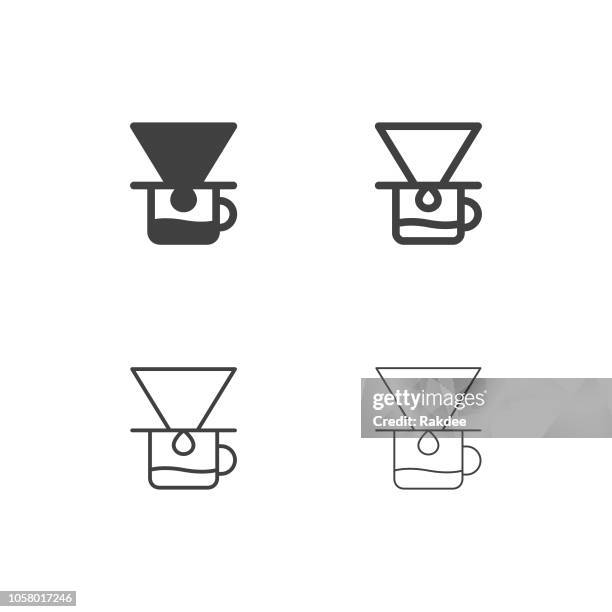 kaffee tropft-icons - multi serie - dipping stock-grafiken, -clipart, -cartoons und -symbole