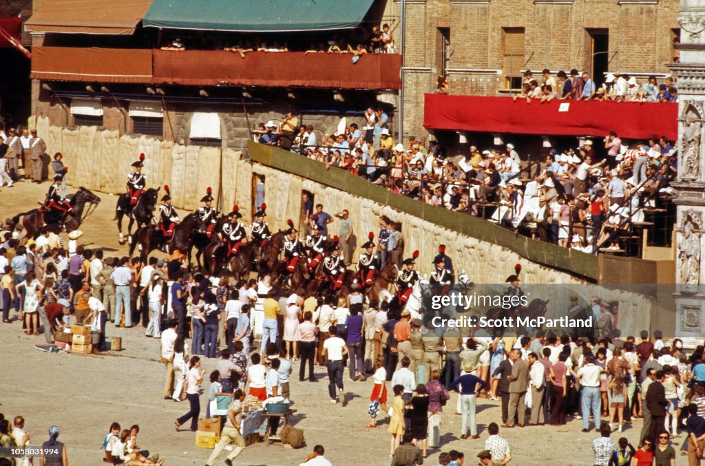 Spectators At Palio Di Siena Horse Race