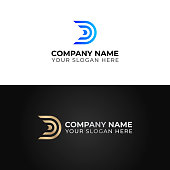 D letter logo template. Colorful vector design