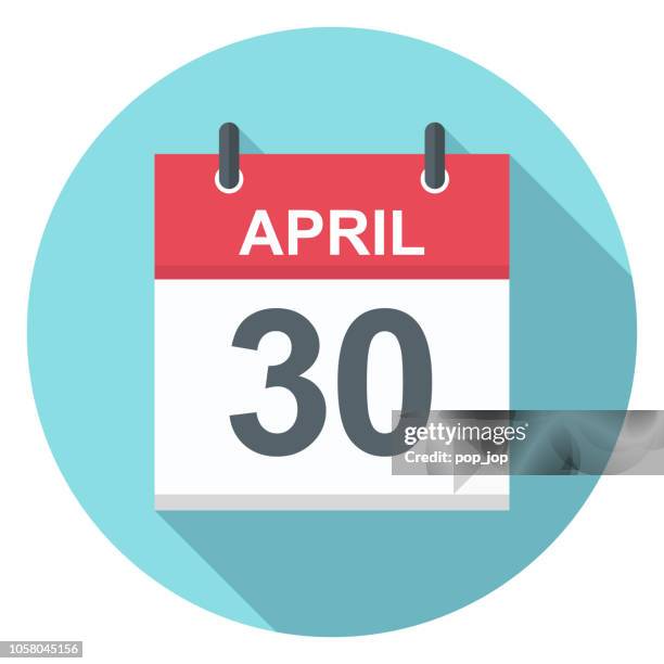 april 30 - calendar icon - april 2020 stock illustrations
