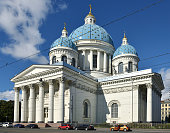 Trinity Cathedral, sometimes called Troitsky Cathedral, late example of Empire style, built between 1828 and 1835. Saint Petersburg, Russia