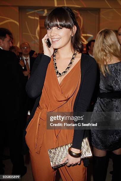 Actress Janina Uhse attends the 'Launch of the new Windows Phone by Deutsche Telekom' at Hotel de Rome on October 20, 2010 in Berlin, Germany.