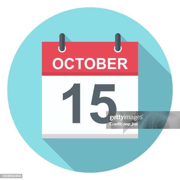 october 15 - calendar icon - calendar vector stock illustrations