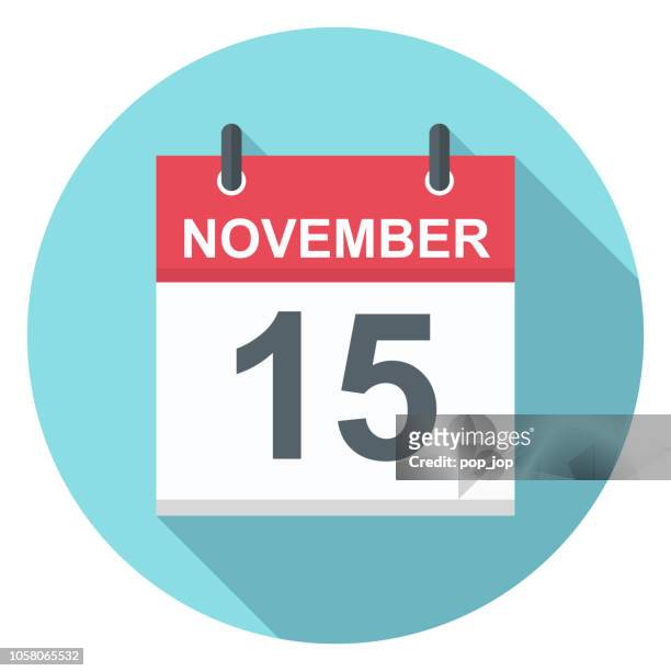 november 15 - calendar icon - november 2019 calendar stock illustrations