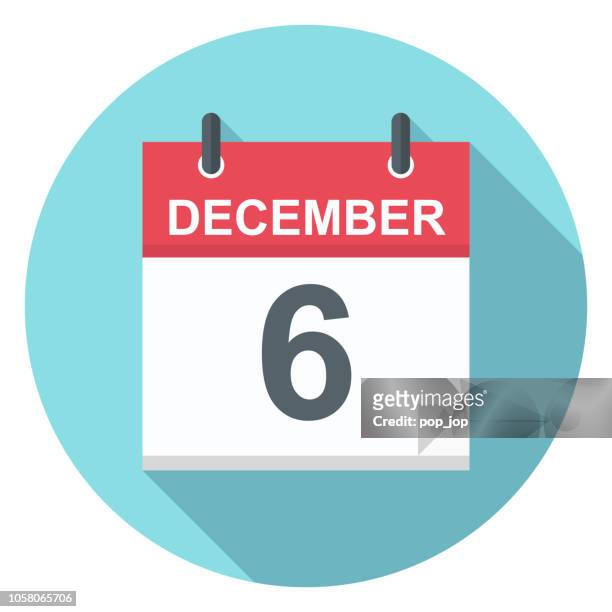 december 6 - calendar icon - december 6 stock illustrations