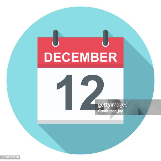 12. dezember - kalender-symbol - 2018 2019 calendar stock-grafiken, -clipart, -cartoons und -symbole